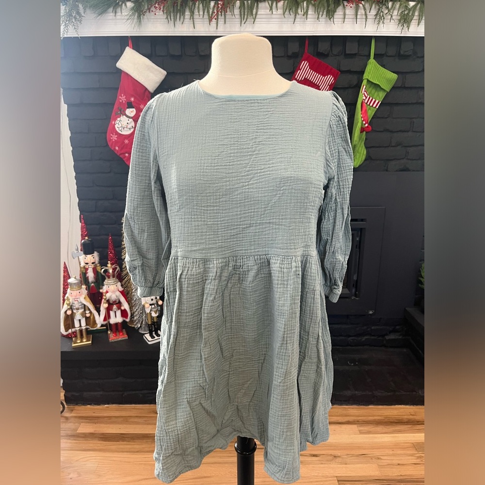 Altar'd State Green babydoll tiered tunic dress